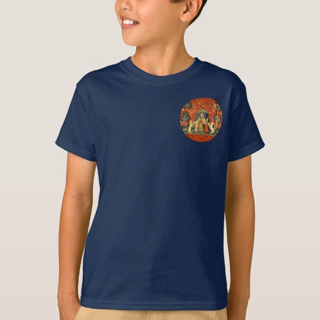 Camiseta Tapeçaria Medieval Lady e O Unicórnio: Arte France (Frente)