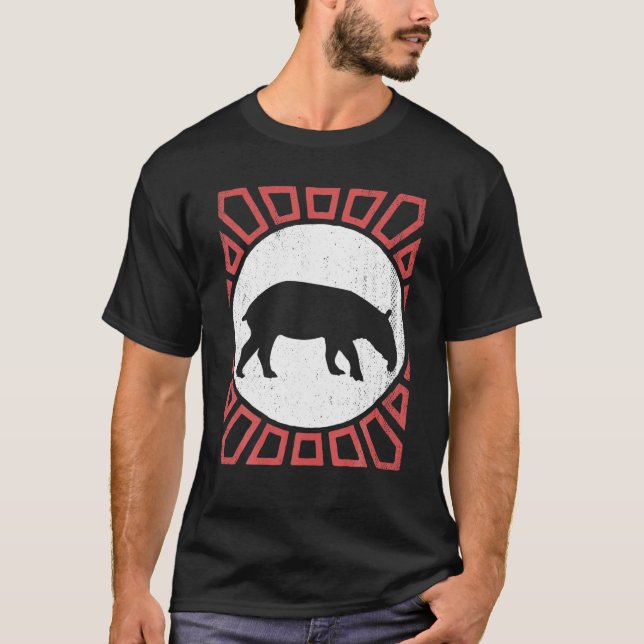 Camiseta Tapir Lover Vintage Estilo retroativo Animal (Frente)
