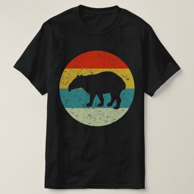 Camiseta TAPIR — silhueta retrô de vintagem 70s (Frente do Design)