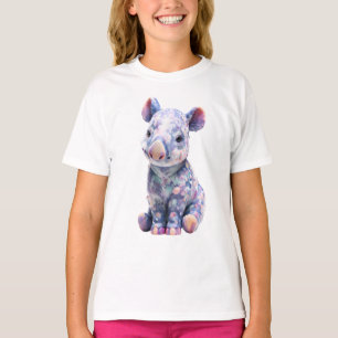 Camiseta Tapirzinho Bebê Manchado de Galáxia Pastel para Cr