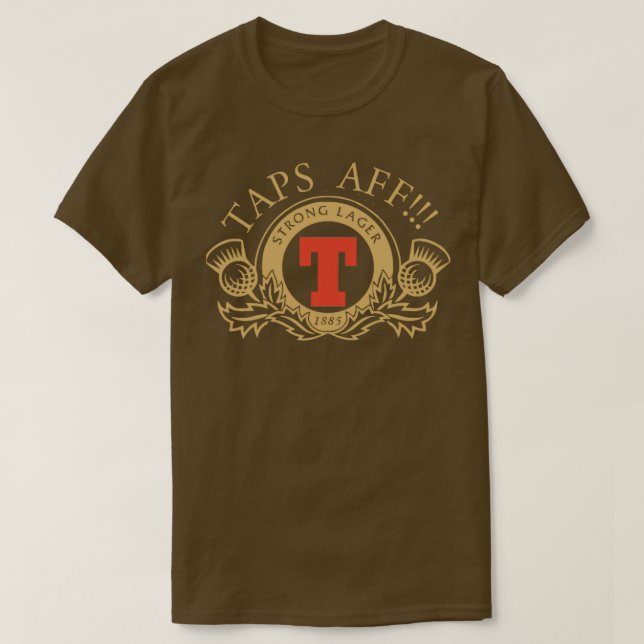 Camiseta TAPS AFF tira lager parody glasgow 1 (Frente do Design)