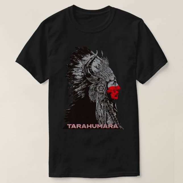 Camiseta Tarahumara, mexicano índio, chefe vencedor (Frente do Design)