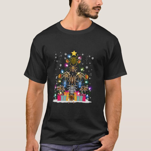 Camiseta Tarantula Árvore de Natal Engraçado Tarantula Sobr (Frente)
