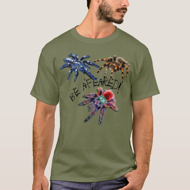 Camiseta Tarantula azul/vermelho/laranja/preto seja um 'tem (Frente)