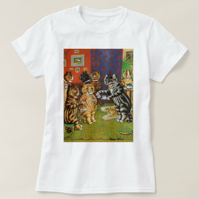 Camiseta Tarde, Gatos De Chá, Louis Wain (Frente do Design)