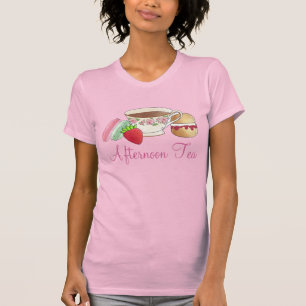 Camiseta Tarde, Teacup Cream Scone Do Tea Party