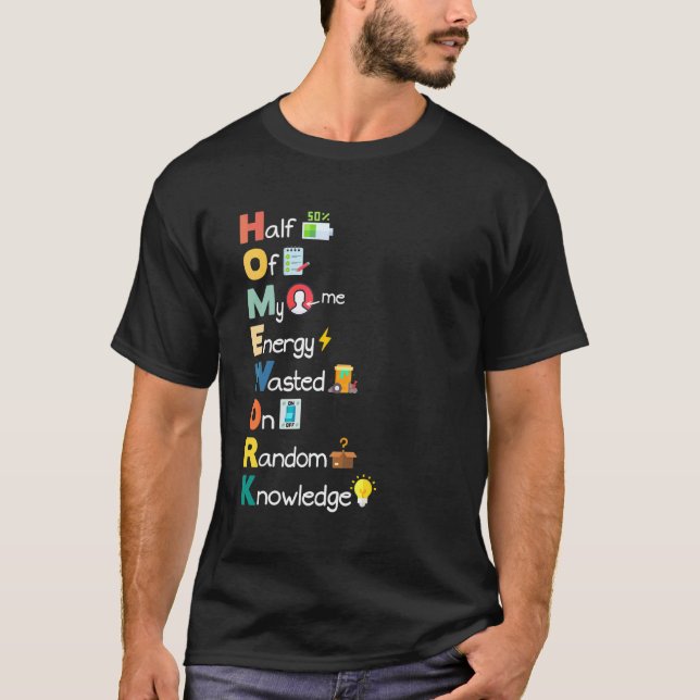 Camiseta Tarefa Acrônimo Sarcástico Humor Aluno Professor  (Frente)