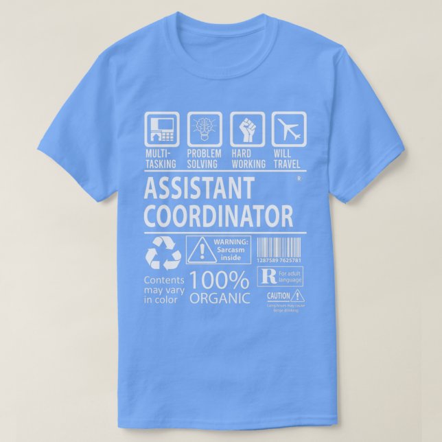 Camiseta Tarefa Certificada de Multitarefa do Coordenador A (Frente do Design)