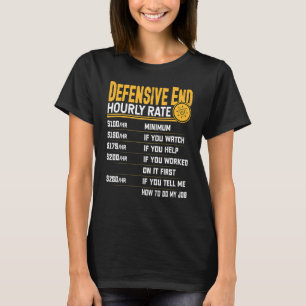 Camiseta Tarifa Horária de Defensive End Jogadores de Def