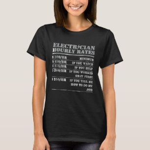 Camiseta Tarifa Horária de Eletricista Mão de Obra de Mecân