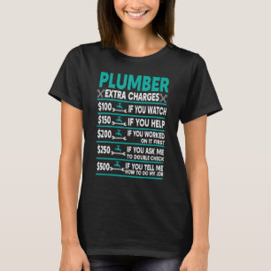 Camiseta Tarifa horária de Encargos Extra do Canalizador