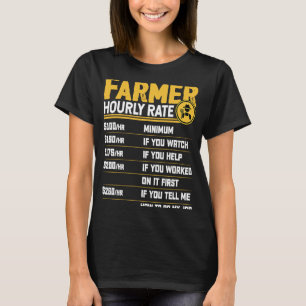 Camiseta Tarifa Horária do Agricultor Agricultor Divertido