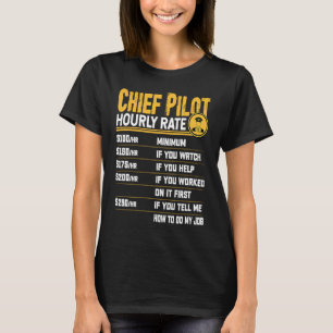 Camiseta Tarifa Horária do Piloto Chefe Capitão Piloto Ch
