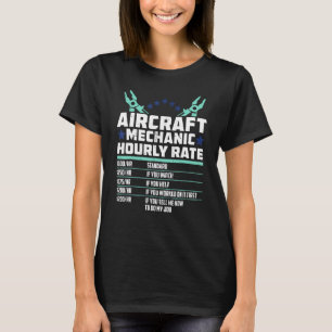 Camiseta Tarifa horária do técnico de aeronaves - Avião Pla