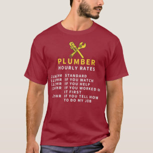 Camiseta Tarifas Horárias de Canalizador Taxas Extras Enca