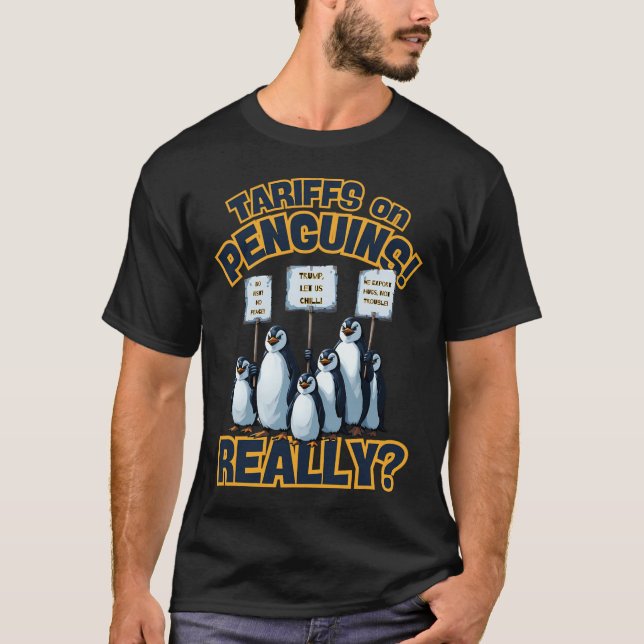 Camiseta Tarifas para os Pinguins Protesto - Engraçado Ping (Frente)