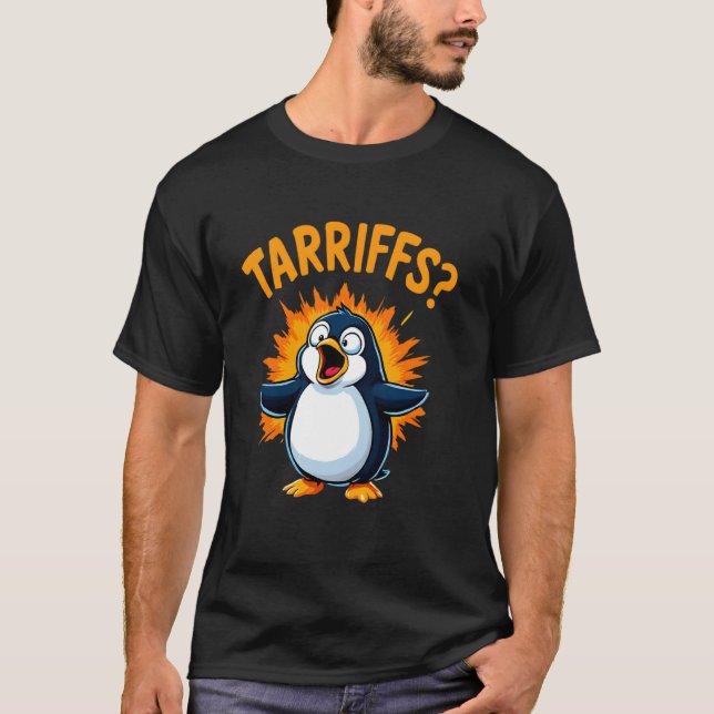 Camiseta Tarifas Pinguim Imposto Comércio Importação Engraç (Frente)