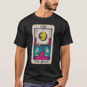 Camiseta Tarot Card A Lua Xviii Oculta A Lua Do Lobo Vintag