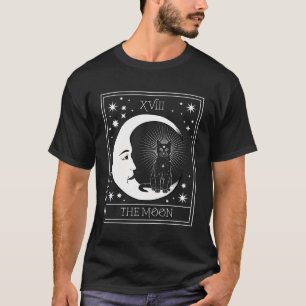Camiseta Tarot Card Crescent Moon E Black Cat Cosmmmmic Gra