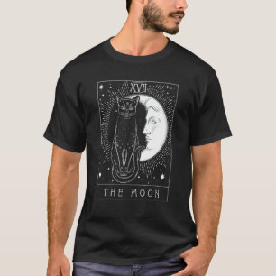 Camiseta Tarot Card Crescent Moon E Black Cat Witat Hat