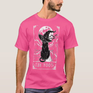 Camiseta Tarot Card Crescent Moon E Black Cat Witat Hat