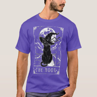 Camiseta Tarot Card Crescent Moon E Black Cat Witat Hat
