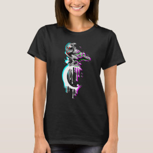 Camiseta Tarot Card Crow Crescent Moon Vaporwave Occult Rav