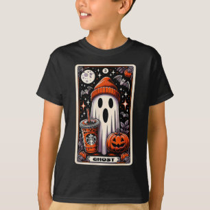 Camiseta Tarot Card Cute Ghost Spooky Season Jack O Lantern