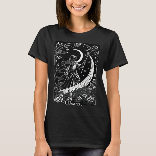 Camiseta Tarot Card Death Grim Reaper Occult Gothic Witch (Frente)