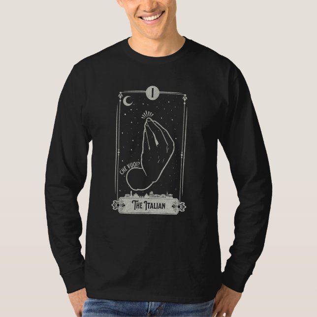 Camiseta Tarot Card  Italian Hand Gesture Occult Reading Re (Frente)