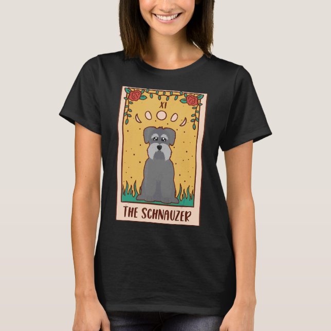 Camiseta Tarot Card Occulus Magic Occultism Dog Schnauzer (Frente)