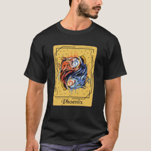 Camiseta Tarot Card Phoenix Ying Yang Firebird com Fantasia