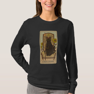 Camiseta Tarot Card Queen Of Wands And Cat Cosmic Graphic C