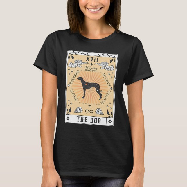 Camiseta Tarot Card The Dog Old Croatian Sighound Celesti (Frente)