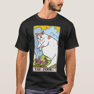 Camiseta Tarot Cat O Cartão Tarot Fool Chorando Memória de