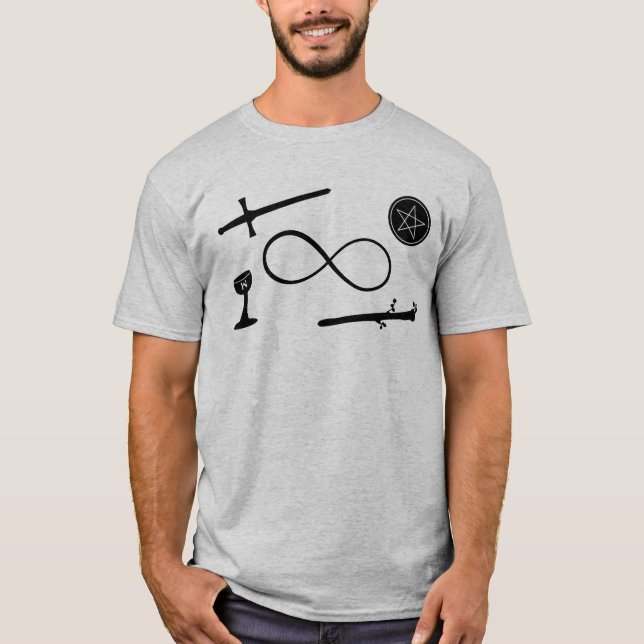 Camiseta Tarot Lemniscate: O Mágico e 4 Elementos (Frente)