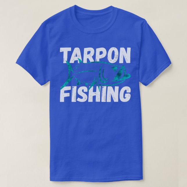 Camiseta Tarpon Voe Pesca Pescaria Pesca Arte (Frente do Design)