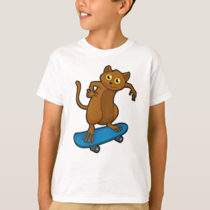 Camiseta Tarsier como skater com skate