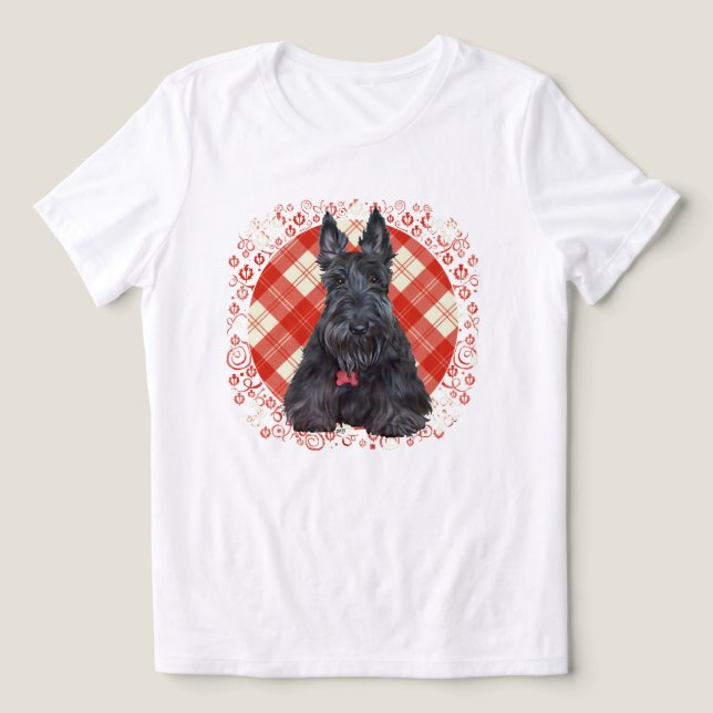 Camiseta Tartan Terrier Escocês (Design frontal)