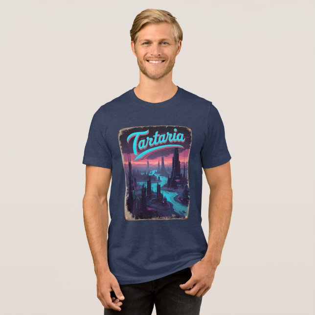 Camiseta Tartaria Lama Flutuar Cyberpunk Vintage (Frente Completa)