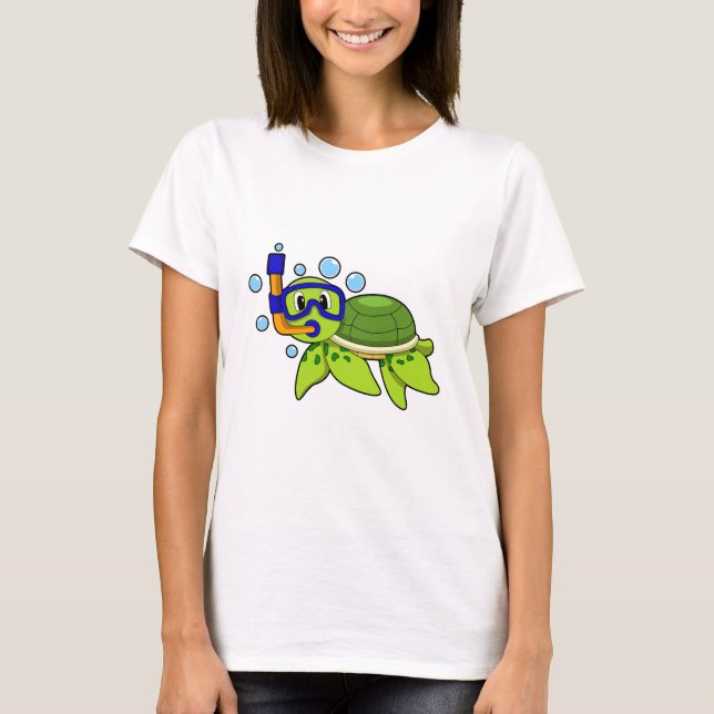Camiseta Tartaruga a mergulhar com Snorkel (Frente)