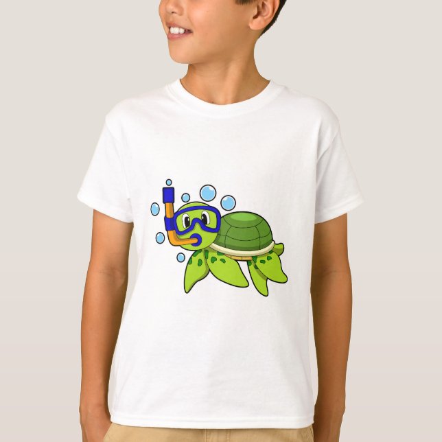 Camiseta Tartaruga a mergulhar com Snorkel (Frente)