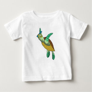 Camiseta Tartaruga a mergulhar com Snorkel