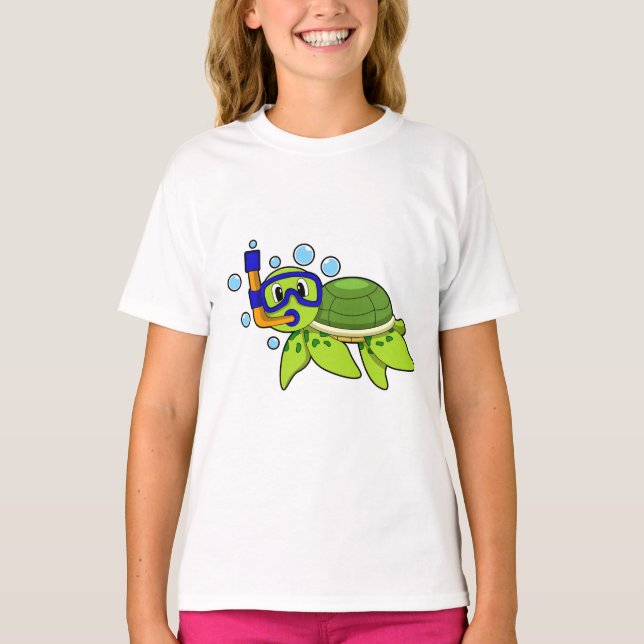 Camiseta Tartaruga a mergulhar com Snorkel (Frente)
