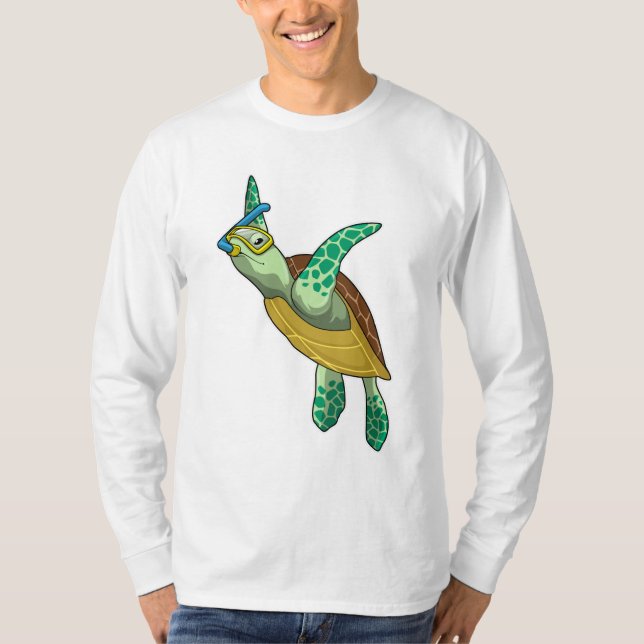 Camiseta Tartaruga a mergulhar com Snorkel (Frente)