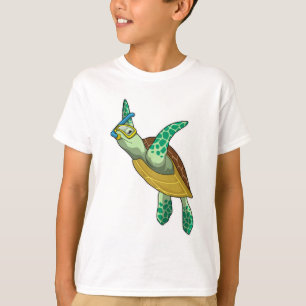 Camiseta Tartaruga a mergulhar com Snorkel