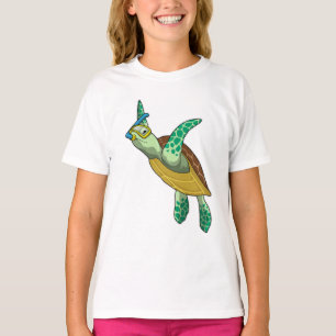 Camiseta Tartaruga a mergulhar com Snorkel