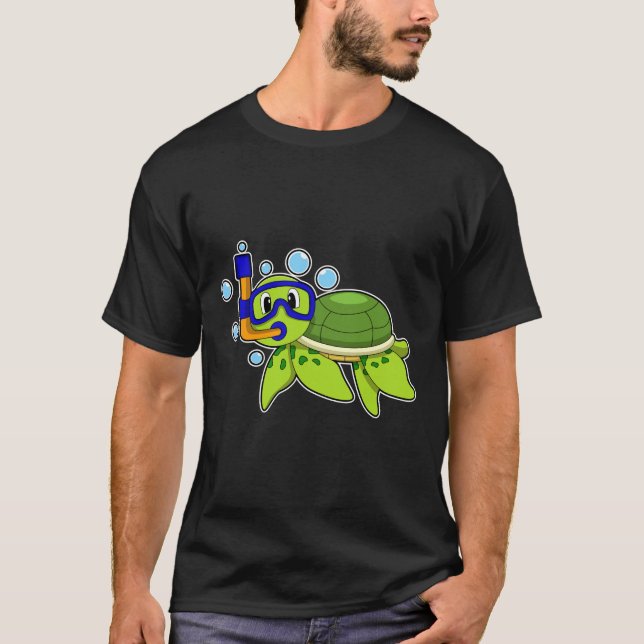 Camiseta Tartaruga a mergulhar com Snorkel (Frente)