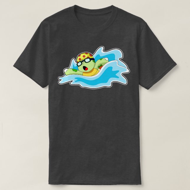 Camiseta Tartaruga a Nadar na Água (Frente do Design)