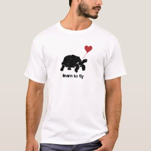 Camiseta tartaruga aprender a voar arte de estêncil